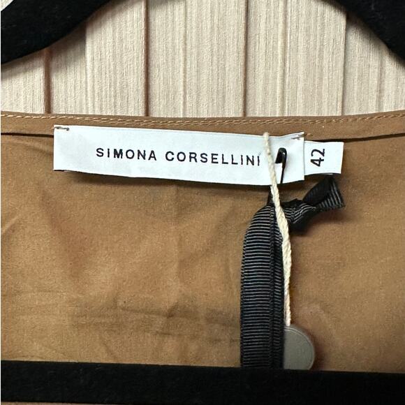 Simona Corsellini Tie Waist Short Dress Brown Size EU 42 / US 6 - Picture 6 of 12
